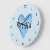 Blue Heart Typography Little Boy Love Name Nursery Grote Klok (Hoek)