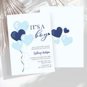 Blue Heart Valentijnse Baby showers Kaart