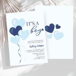 Blue Heart Valentijnse Baby showers Kaart