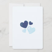 Blue Heart Valentijnse Baby showers Kaart (Achterkant)