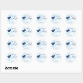 Blue Heart Valentijnse Baby showers Ronde Sticker (Vel)