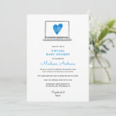 Blue Heart Virtual Baby shower Kaart (Staand voorkant)