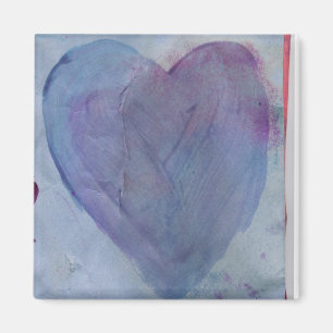 Blue Heart Waterverf Magnet