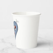 Blue Heart with Candy Canes Country Christmas Papieren Bekers (Links)