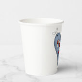 Blue Heart with Candy Canes Country Christmas Papieren Bekers (Rechts)