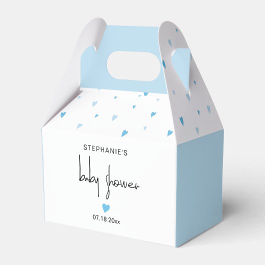 Blue Hearts Baby Boy Shower  voetbox Bedankdoosjes (Voorkant Zijde)