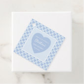 Blue Hearts Baby Shower Bedankjes Labels (In situ)