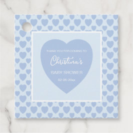 Blue Hearts Baby Shower  Bedankjes Labels