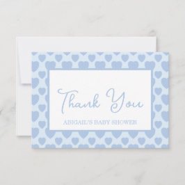 Blue Hearts Baby Shower  Bedankkaart