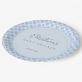 Blue Hearts Baby Shower Papieren Bordje (Gekanteld)