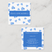 Blue Hearts Beauty Stylist Makeup Artist Vierkante Visitekaartje (Voorkant / Achterkant)