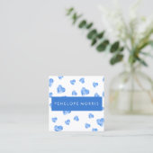 Blue Hearts Beauty Stylist Makeup Artist Vierkante Visitekaartje (Staand voorkant)
