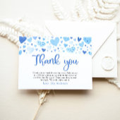 Blue Hearts Boy Valentijn Baby shower Dank u Informatiekaartje