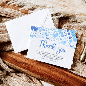 Blue Hearts Boy Valentijn Baby shower Dank u Informatiekaartje