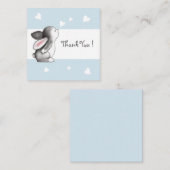 Blue Hearts Bunny Dank je wel Kaarten Notitiekaartje (Voorkant / Achterkant)