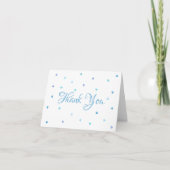 Blue Hearts Confetti Script Bedankt Kaart (Voorkant)