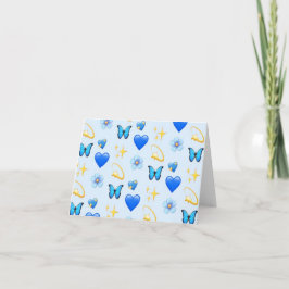 Blue Hearts-Create Your Own (CYO) - Dankkaart Bedankkaart
