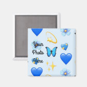 Blue Hearts - Create Your Own (CYO) - Magneet (Voorkant / Achterkant)