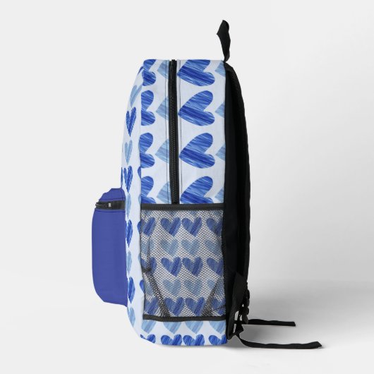 Blue Hearts Delight Backpack Bedrukte Rugzak (Rechts)