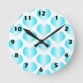 Blue Hearts Design Ronde Klok (Voorkant)