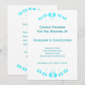 Blue Hearts Design Wedding Programmakaart (Voorkant / Achterkant)