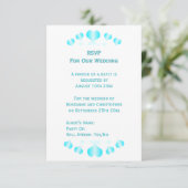 Blue Hearts Design Wedding RSVP Kaartje (Staand voorkant)