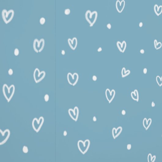 Blue Hearts & Dots Pattern – Cute Hand-Drawn Desig Behang (Zoom)