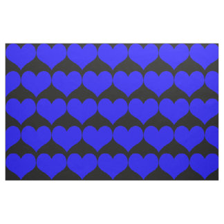 Blue Hearts Fabric Stof