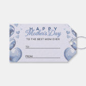 Blue Hearts Happy Moederdag Cadeaulabel (Voorkant (Horizontaal))