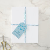 Blue Hearts Happy Valentijnsdag en aangepaste teks Cadeaulabel (Met Touw)