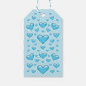 Blue Hearts Happy Valentijnsdag en aangepaste teks Cadeaulabel (Achterkant)