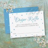 Blue Hearts Luier Raffle Baby shower Informatiekaartje