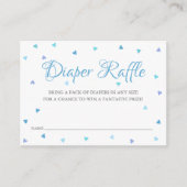 Blue Hearts Luier Raffle Baby shower Informatiekaartje (Voorkant)