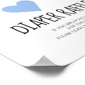 Blue Hearts Luier Raffle Shower Poster (Hoek)