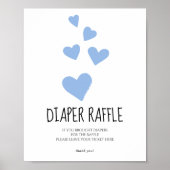Blue Hearts Luier Raffle Shower Poster (Voorkant)