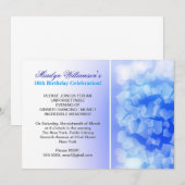 Blue Hearts Modern Sweet 16 verjaardagsuitnodiging Kaart (Voorkant / Achterkant)