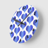 Blue Hearts Ontwerp Ronde Klok (Hoek)