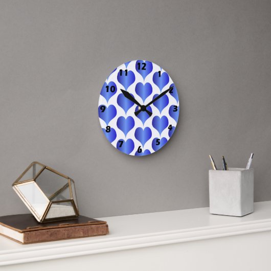 Blue Hearts Ontwerp Ronde Klok (Kantoor)