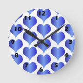 Blue Hearts Ontwerp Ronde Klok (Voorkant)