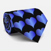 Blue Hearts Ontwerp Stropdas (Opgerold)