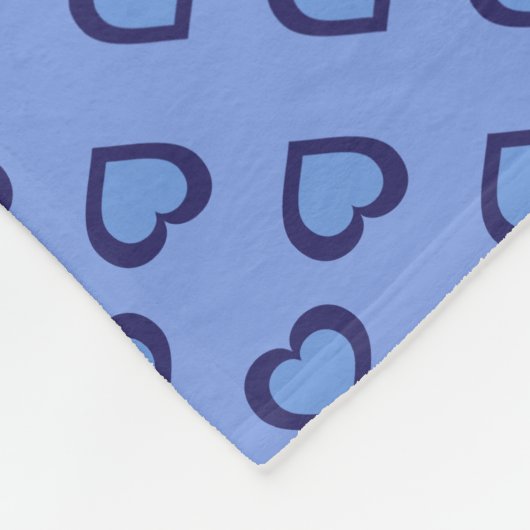 Blue Hearts Patroon Fleece Deken (Hoek)