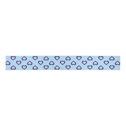 Blue Hearts Patroon Grosgrain Lint (Voorkant)