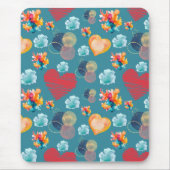 Blue Hearts Patroon Muismat (Voorkant)