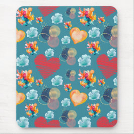 Blue Hearts Patroon Muismat