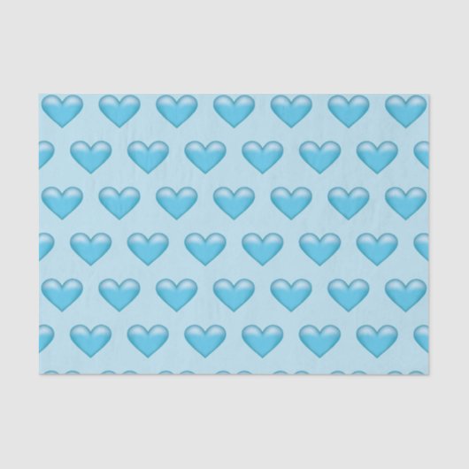 Blue Hearts Patroon Tissuepapier (Voorkant)