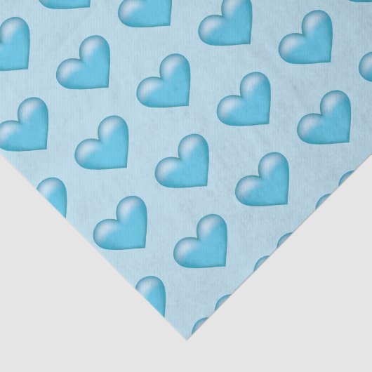 Blue Hearts Patroon Tissuepapier (Detail)