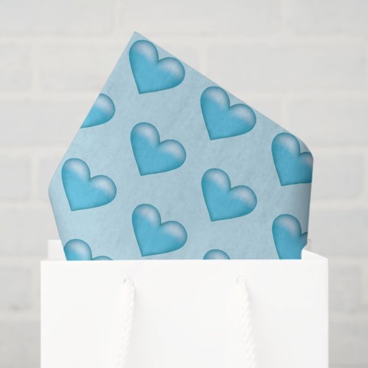 Blue Hearts Patroon Tissuepapier (Cadeauzakje)