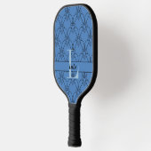 Blue Hearts Pattern Monogram en Name Custom Pickleball Paddle (Links)