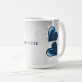 Blue Hearts Personalized Coffee Mok (Voorkant rechts)