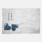 Blue Hearts Personalized Kitchen Towel Theedoek (Horizontaal)